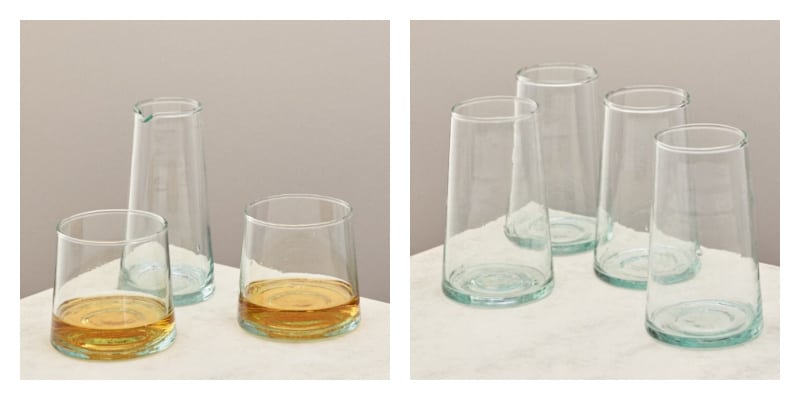 Pair of recycled glasses from The Atlas Works