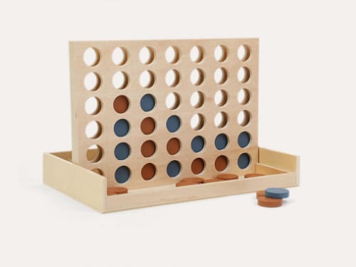 Eco-friendly wooden four in a row game for Christmas