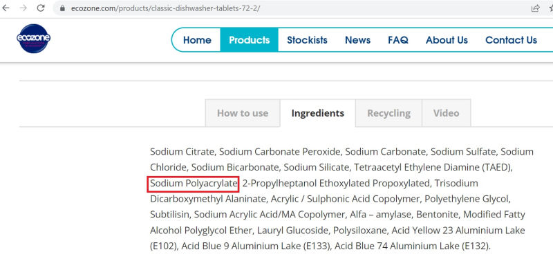 ecozone microplastic ingredients